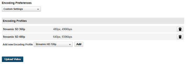 Custom Video Encoding Settings