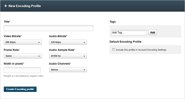 new video encoding profile