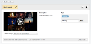 Streamio Video Library. Title, Description, Tags and Poster Image