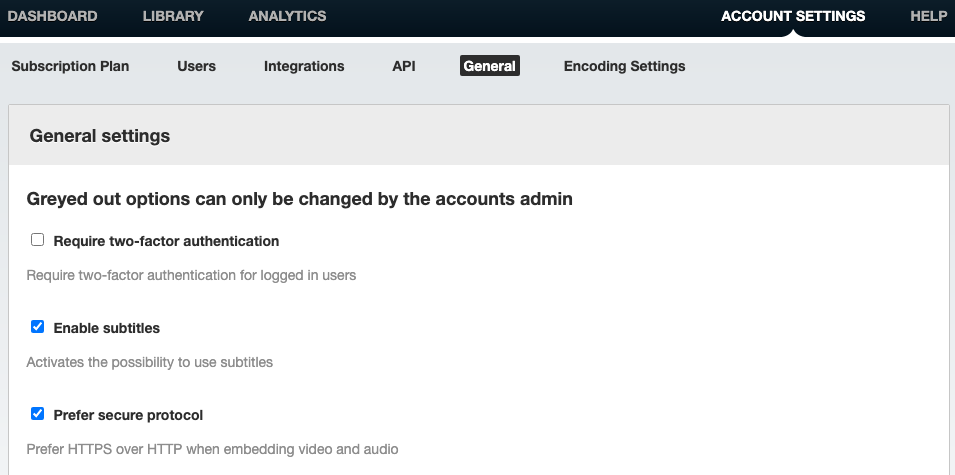 Picture shows: Account settings - General settings