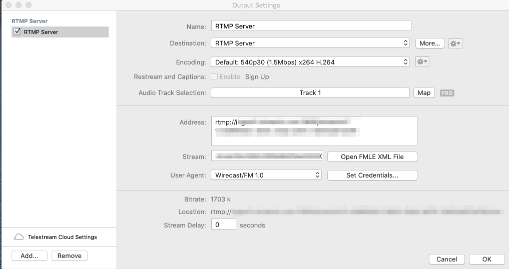 telestream wirecast live streaming settings