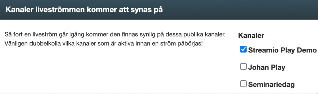 Nyheter i Streamios Playkanaler 3