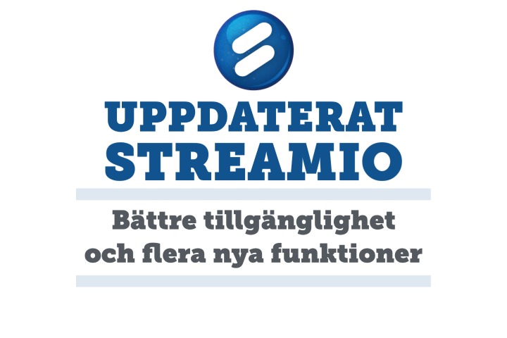Uppdaterat Streamio - Bättre tillgänglighet och flera nya funktioner