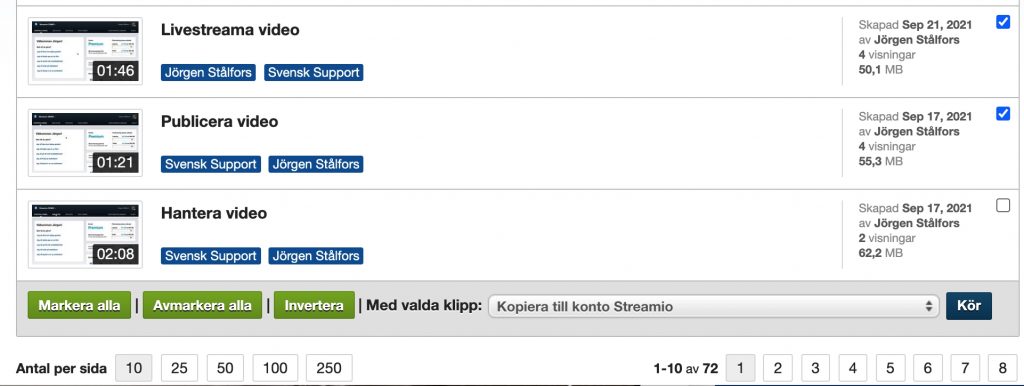 Many new features in the new Streamio version 1 Manage multiple videos at once