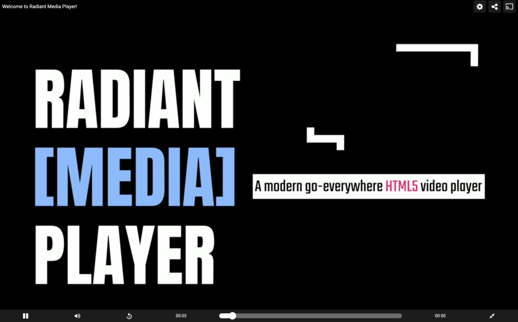 Den tillgängliga videospelaren Radiant media player