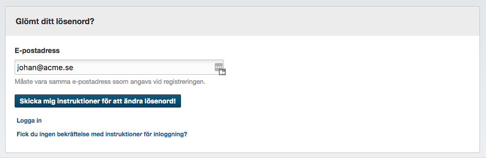 Streamio-glömt-lösenord-inloggnigsproblem