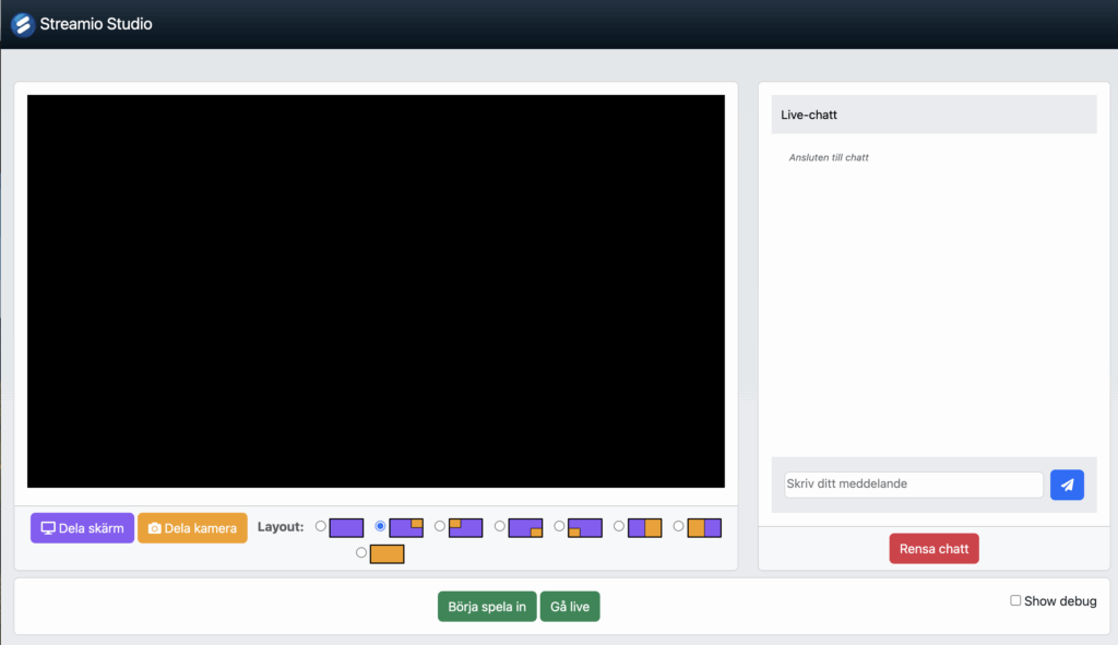 Vi presenterar Streamio Studio 1 Streamio studio